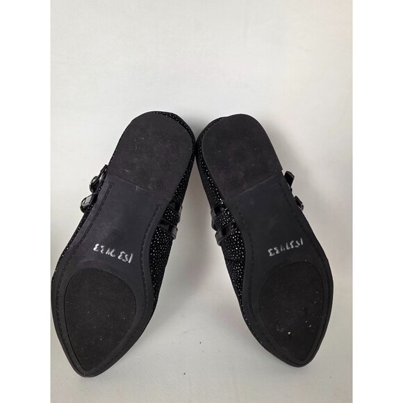 Torrid Womens Mary Jane Flats Double Strap Black Velvet Glitter 8 WW - Picture 10 of 10